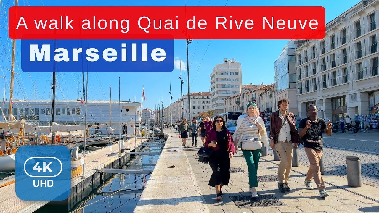 🇫🇷 Marseille&rsquo;s Seaside Promenade in 4K | Quai de Rive Neuve to Place aux Huiles