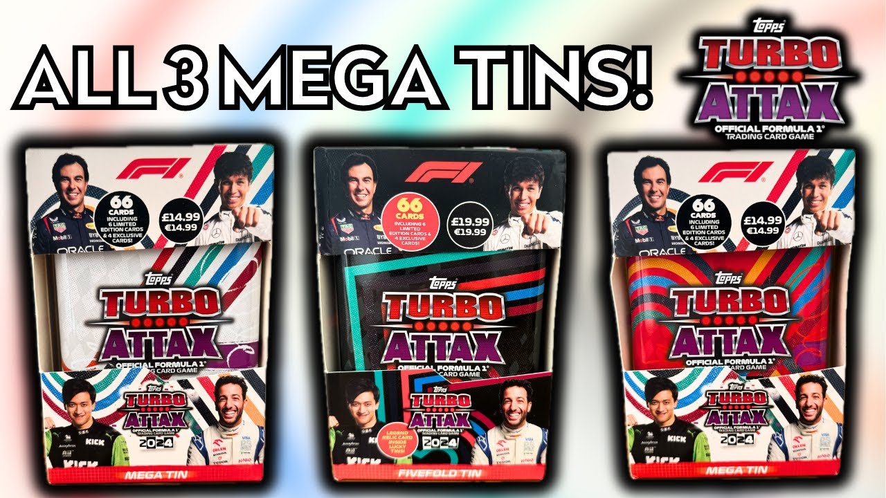 OPENING ALL 3 MEGA TINS! | TOPPS F1 TURBO ATTAX 2024 | CAN WE FIND A MICHAEL SCHUMACHER RELIC CARD?