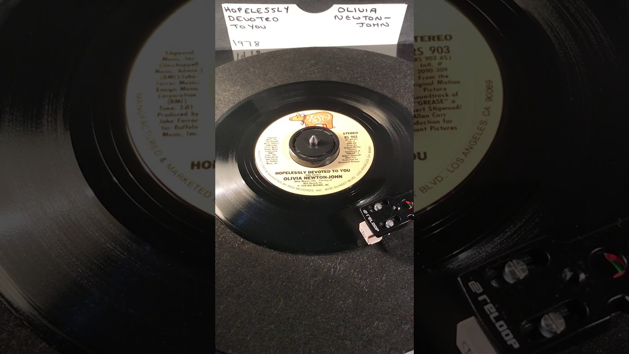 Olivia Newton John - Hopelessly Devoted To You ( Vinyl 45 ) From 1978 .