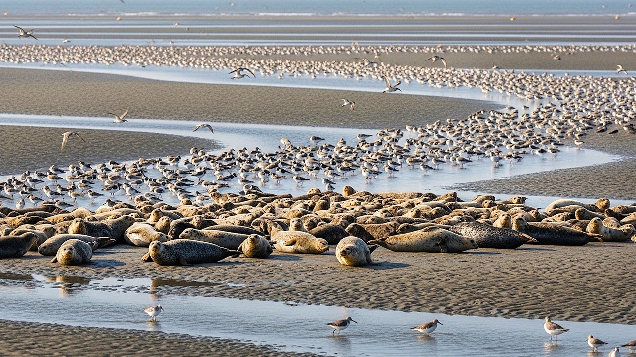 Relaxing Walk Through the Wadden Sea Coast – Seals, Shorebirds & Tidal Flats