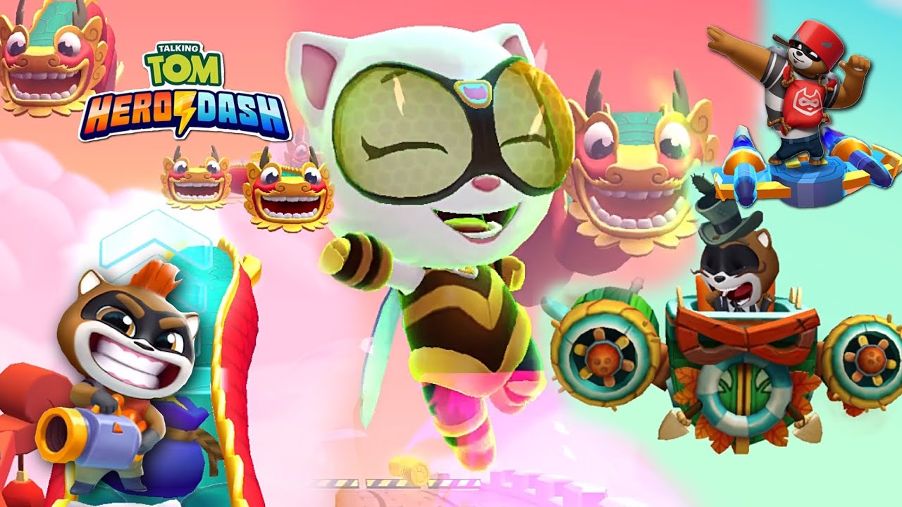 Queen Bee Angela - Tom Hero Dash (Raccoon Boss, Bazooka raccoon)
