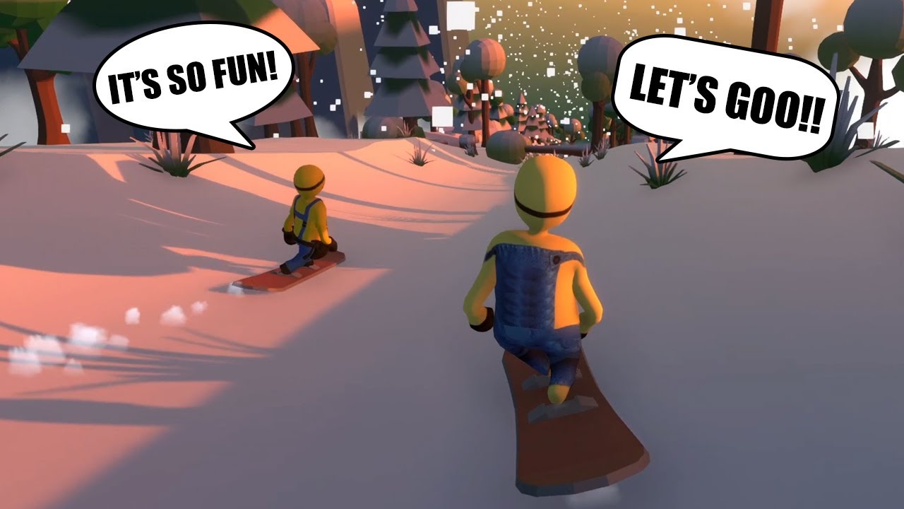 ГОНКИ МИНЬОНОВ НА ГОРНОЛЫЖНОМ КУРОРТЕ В HUMAN FALL FLAT