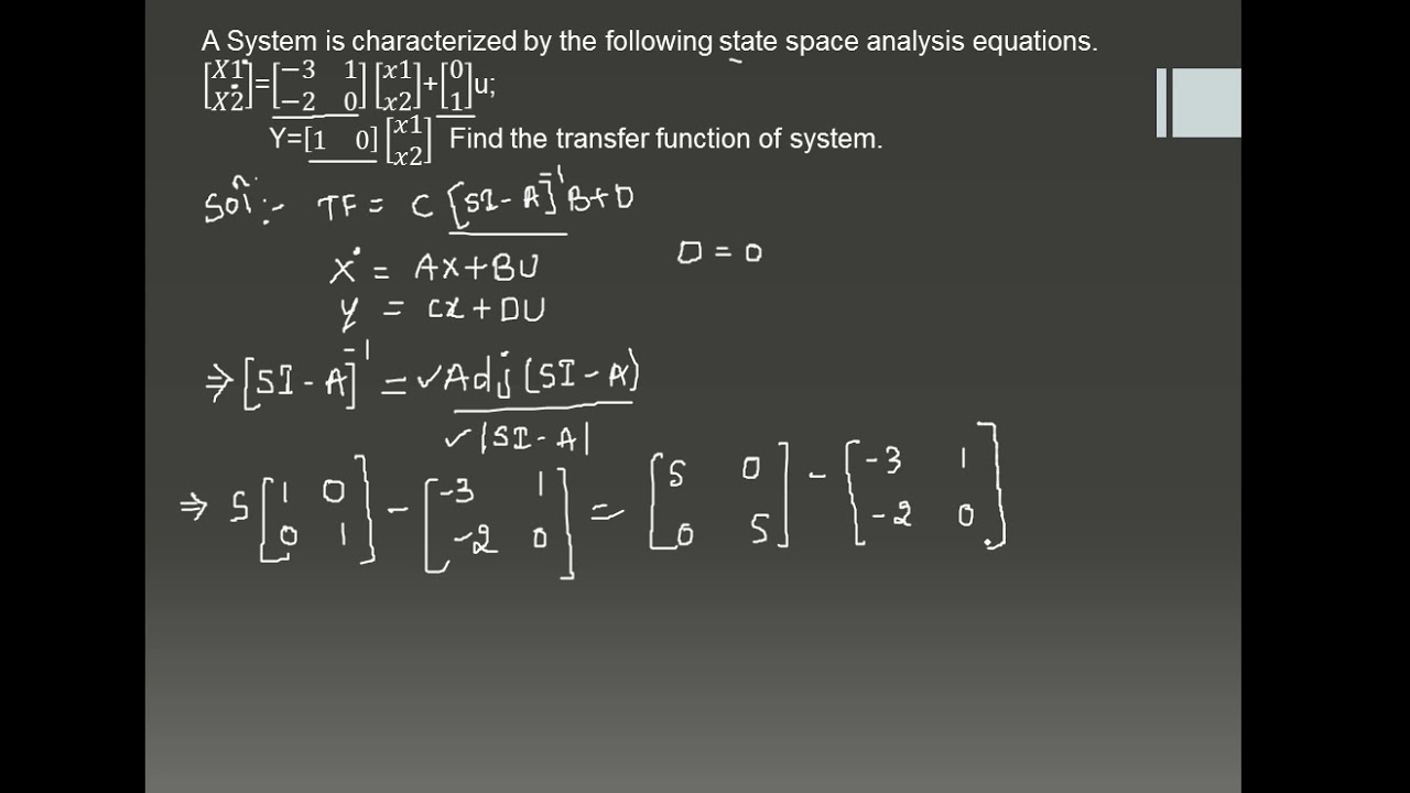 Transfer function from state space model