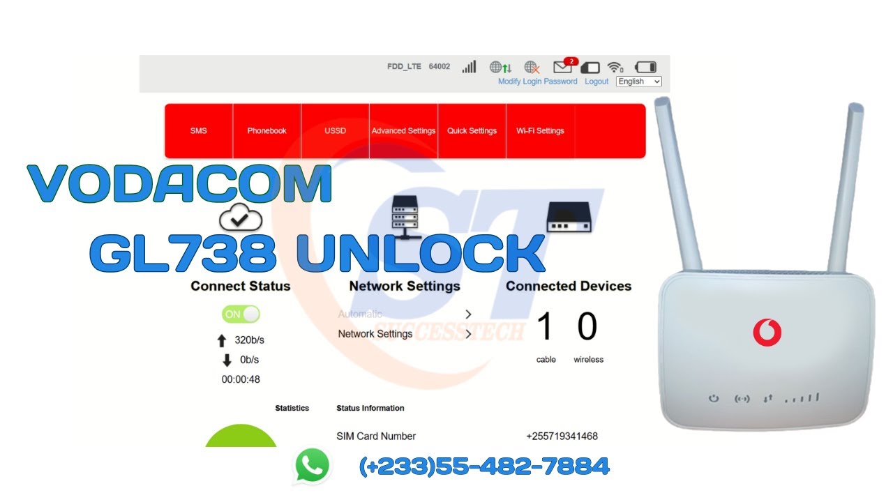 How To Unlock VODACOM GL738 100% Permanent Done By SuccessTech