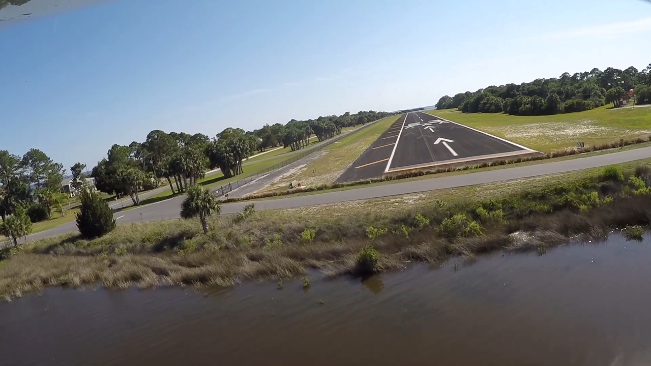 Approach and  Landing on refurbished Runway 23 at Cedar Key Airport (KCDK) in Florida by Wingcam