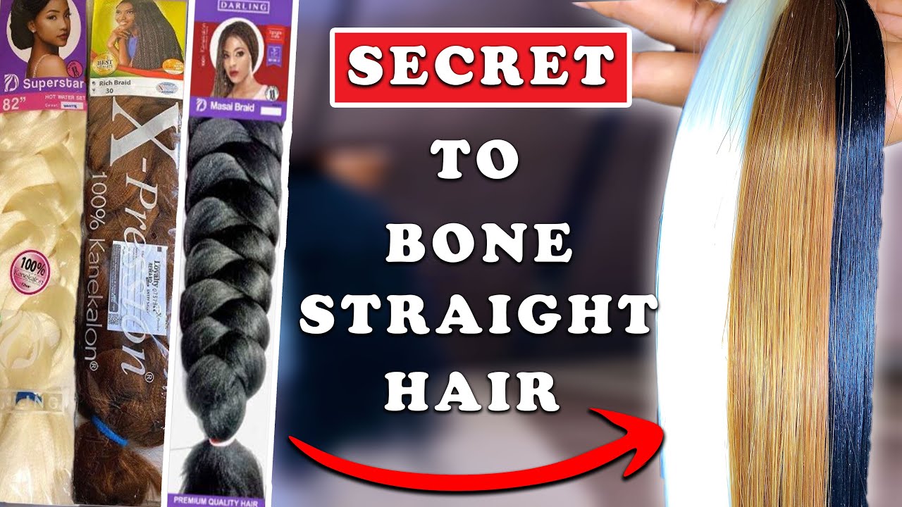 REVEALED !! How To Turn Kanekalon Braiding Hair In To a BONE STRAIGHT HAIR