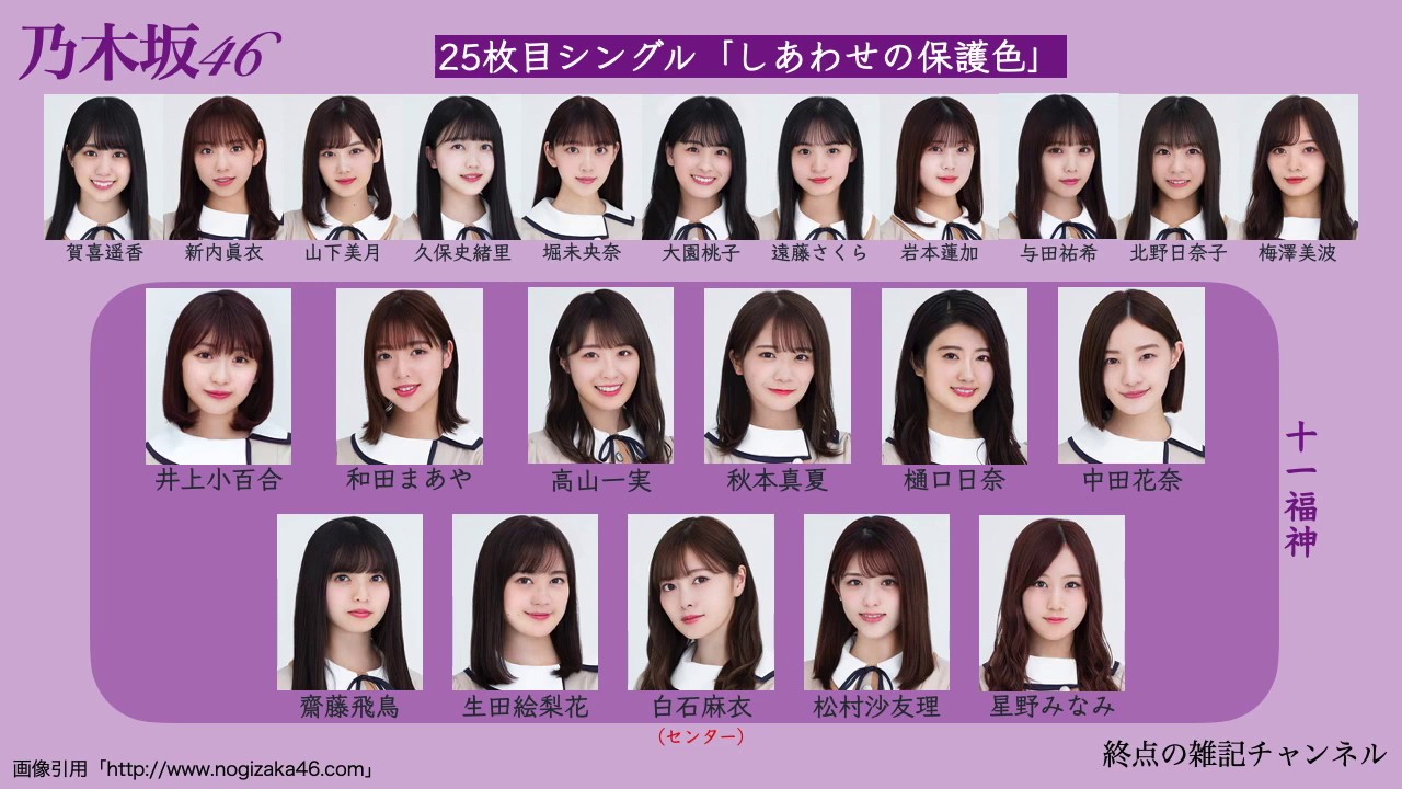【乃木坂46】1枚目〜25枚目シングル　選抜・フォーメーション【保存版】