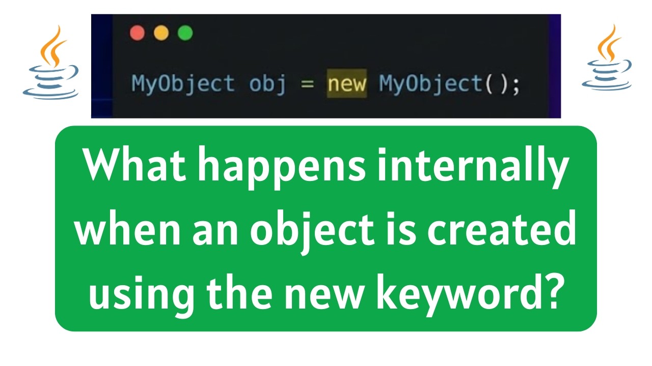 What happens internally when an object is created using the new keyword?