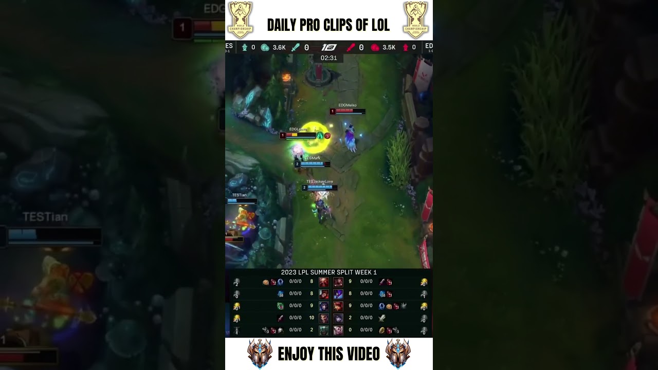 TES JackeyLove Draws First Blood, Leaving EDG in Shock! #shorts