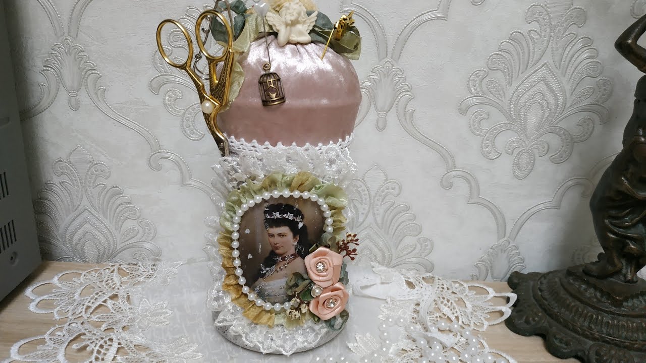 Здравствуйте !!! Игольница из стеклянной банки из под кофе.
