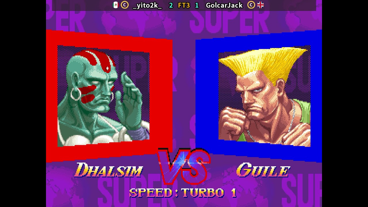 FT3! SSF2X _yito2k_ (Dhalsim) vs. GolcarJack (Guile) - Fightcade 2 Ranked Match!