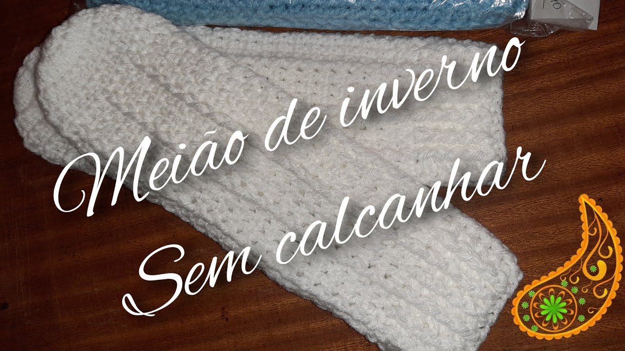 meião de inverno sem calcanhar em crochê