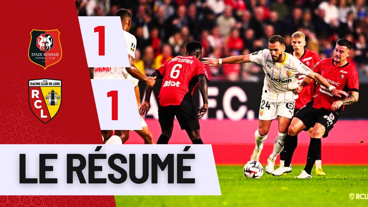 Rennes 1-1 Lens : Égalisation tardive de Nzola | Ligue 1