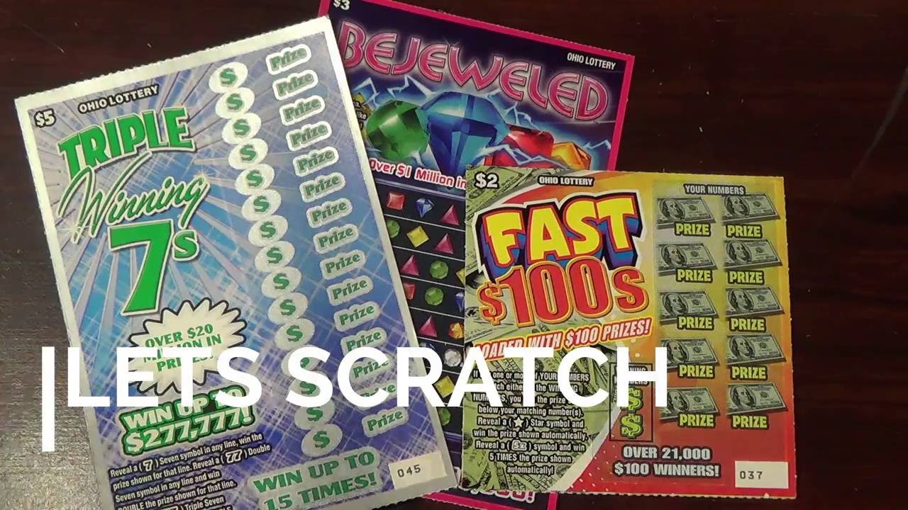 THREE new Ohio lottery tickets - 777 + Bejeweled + Fast $100
