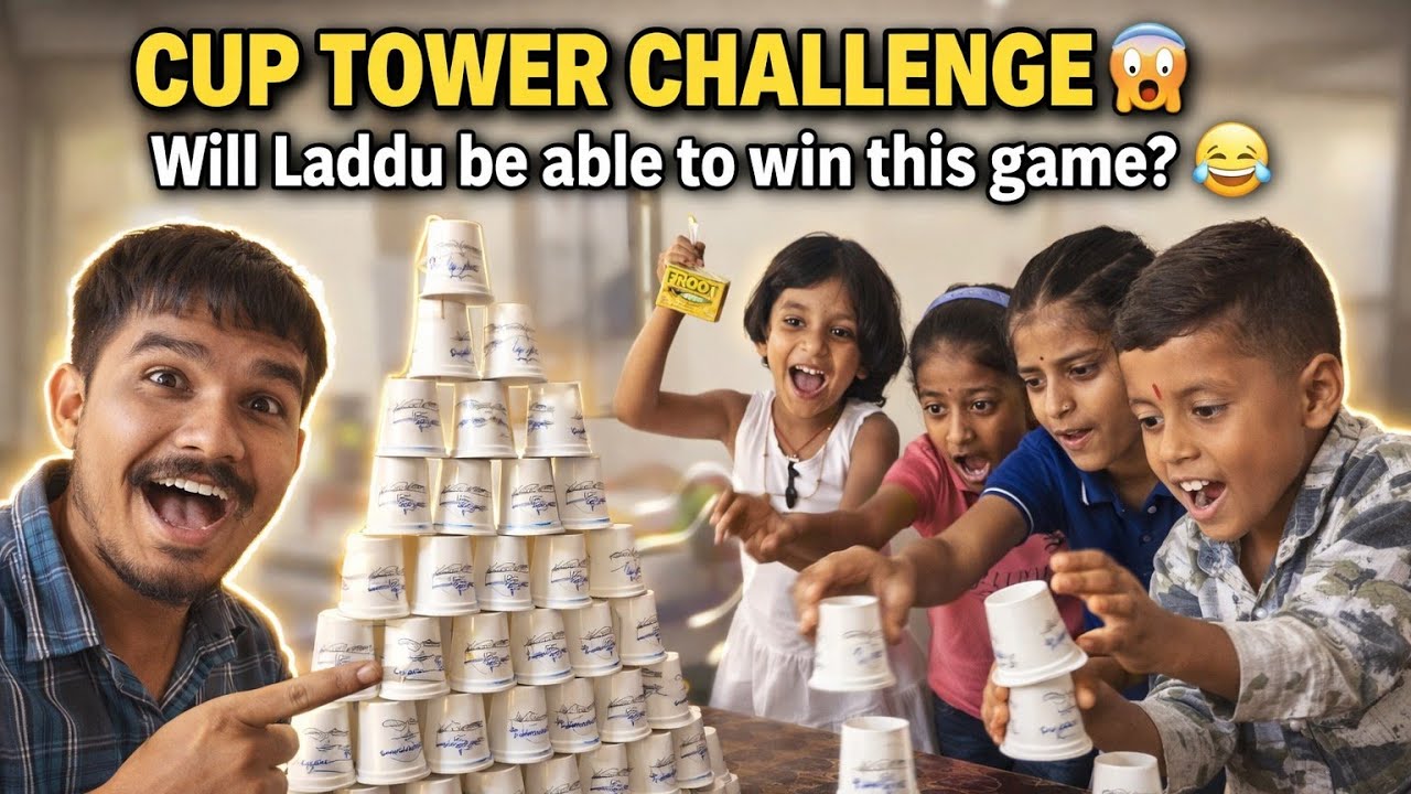 Cup Tower Game Me Kaun Jeeta? 😱 | Kids Fun Challenge
