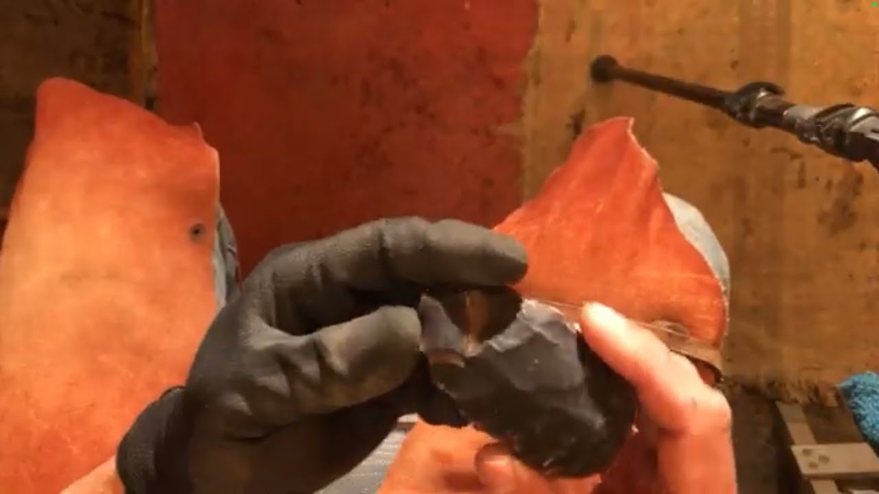 Knife River Flint worked with indirect copper rod