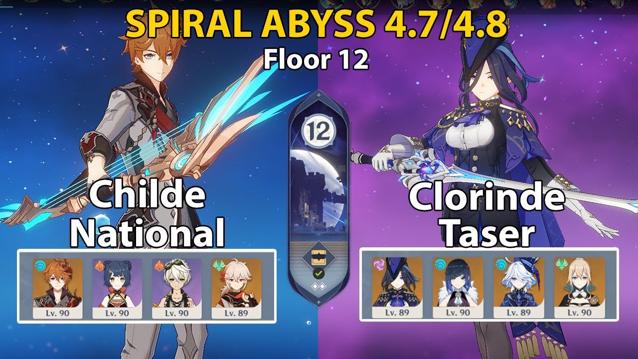 Spiral Abyss Floor 12 (4.7/4.8) Childe and Clorinde Taser + BUILD | Genshin Impact