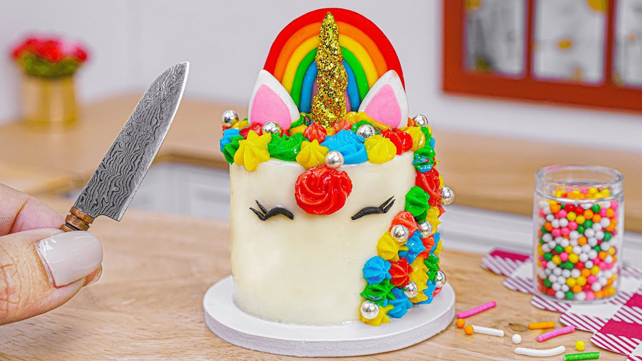 Tiny Sweet Rainbow Unicorn Chocolate Cake 🍰 Oddly Satisfying Mini Cake DIY 🌟 Miniature Cakes DA