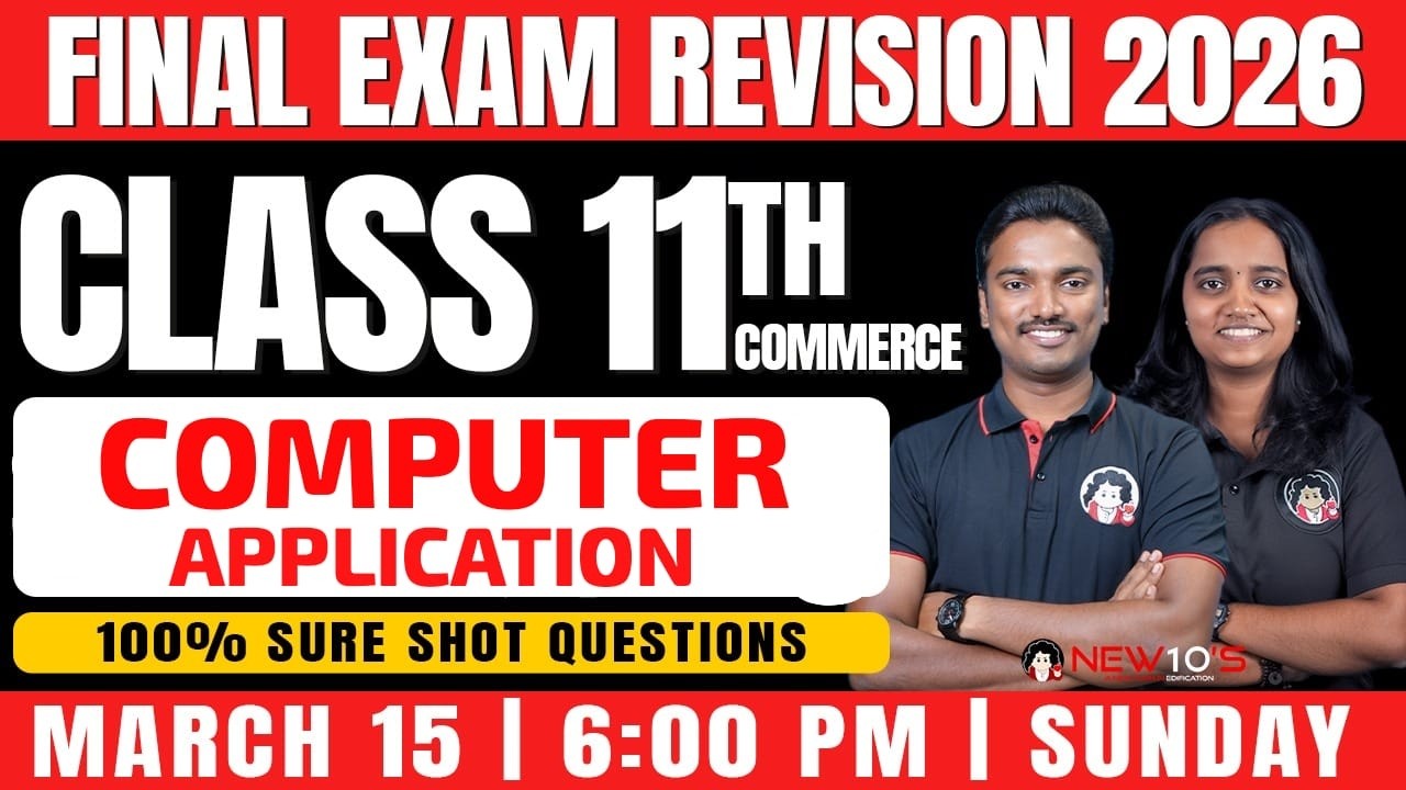 PLUS ONE COMMERCE COMPUTER APPLICATION ||  FINAL EXAM SURE SHOT QUESTION DISCUSSION | NEW10'S