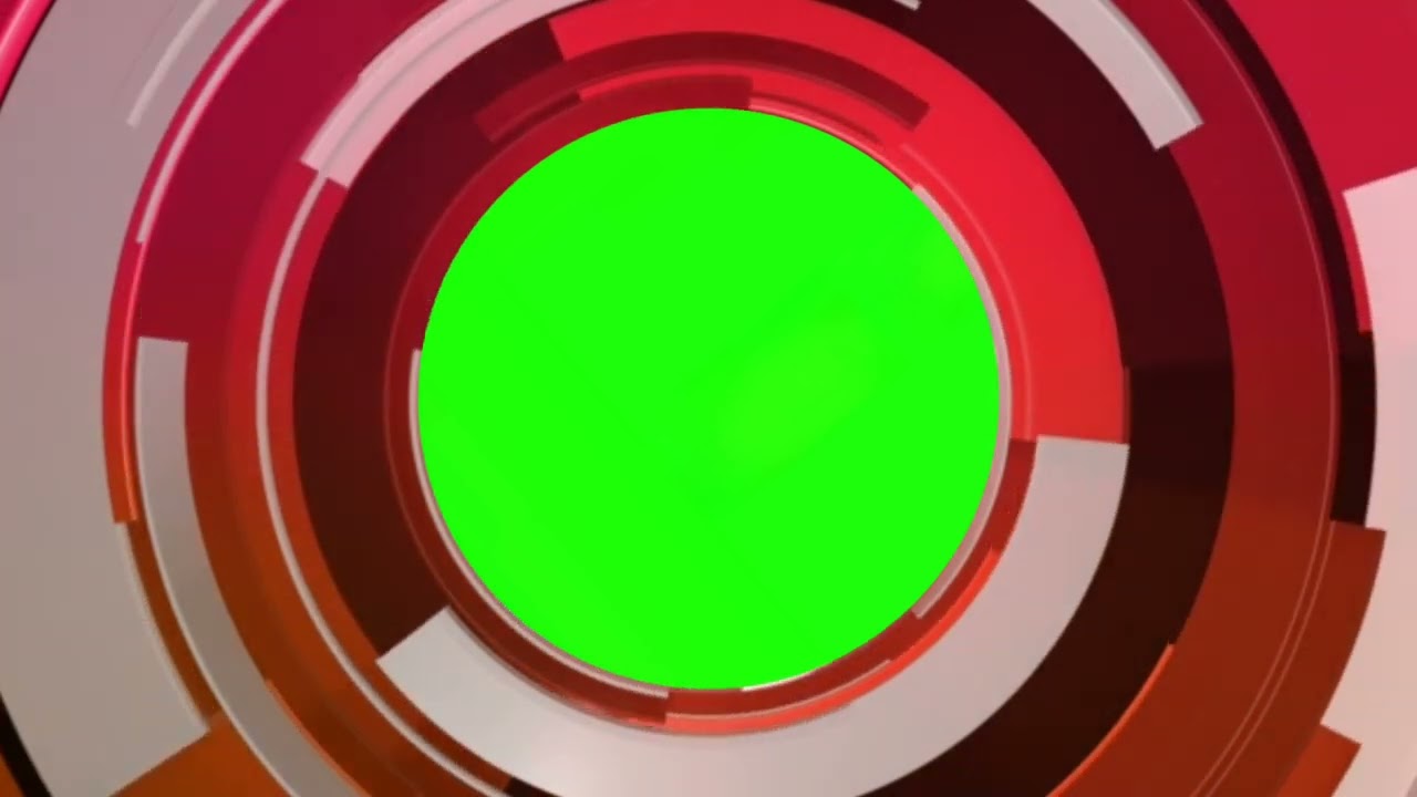 Red Circle News Headlines Green Screen 1/2