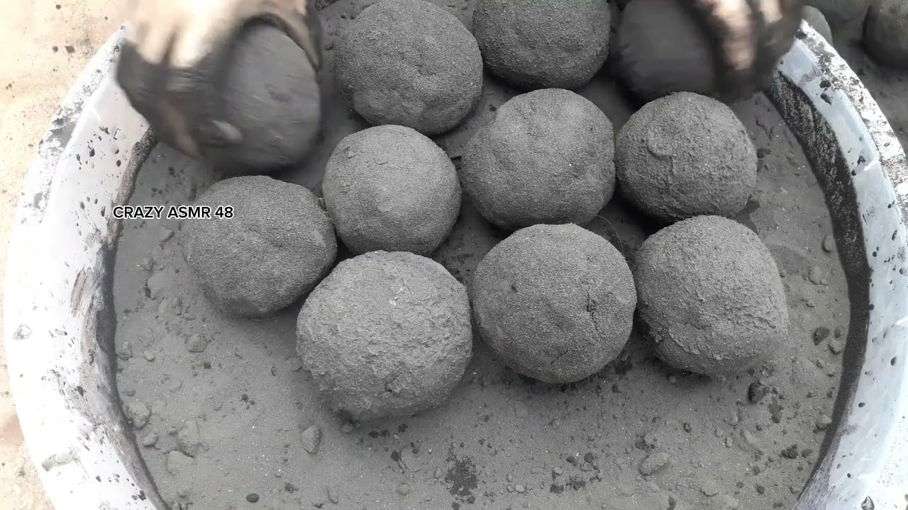 ASMR🍰HBD24-Zainab sheikh🍰pure charcoal balls smashing in water+ dry on paste+floor clear loud sounds
