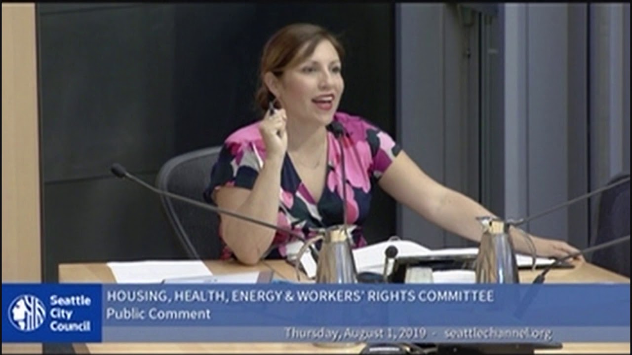 Seattle City Council Housing, Health, Energy, and Workers Rights Committee Special Meeting 8/1/19