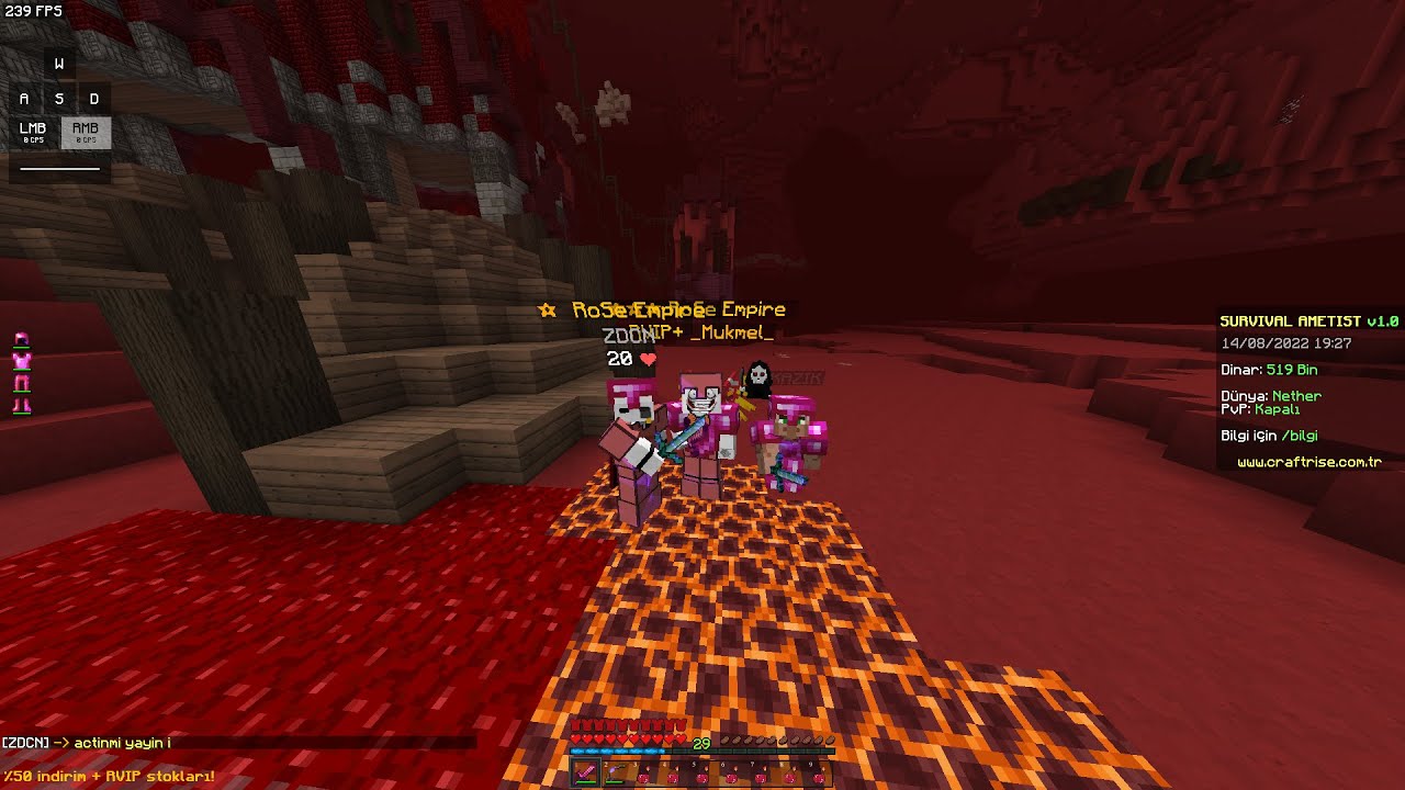 Craftrise Survival Ametist Nether pvp infaz