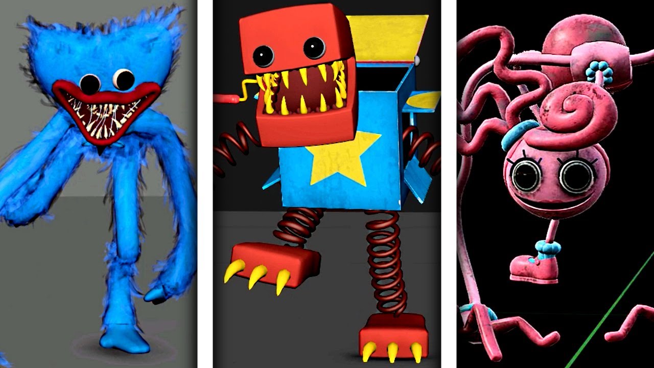 Behind the Scenes: Huggy Wuggy VS Mommy Long Legs VS Boxy Boo All Animations in Project: Playtime