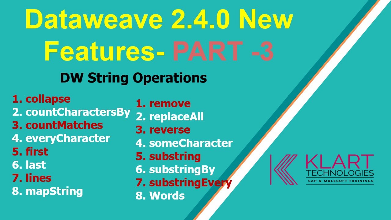 Mule4 | MuleSoft Tutorials | Dataweave 2.4.0  NewFeatures-  Part - 3
