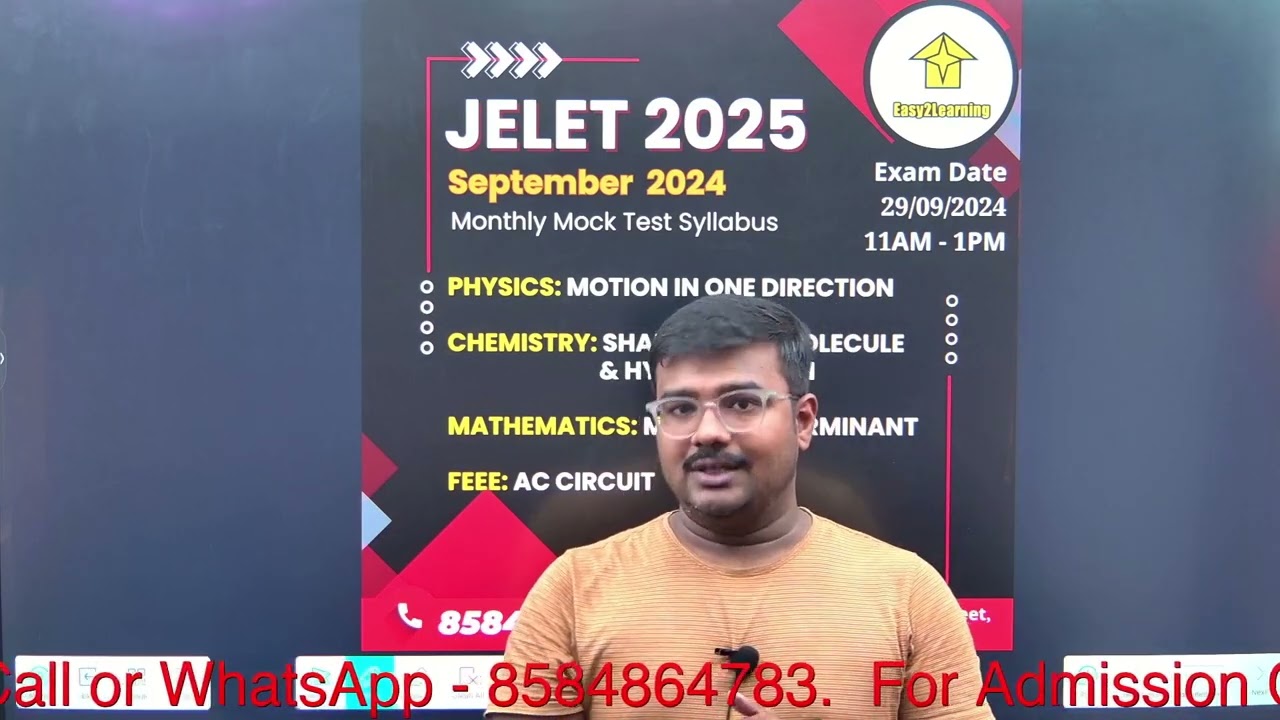 JELET 2025 Sepetamber Monthly Mock Test | By Easy2Learning