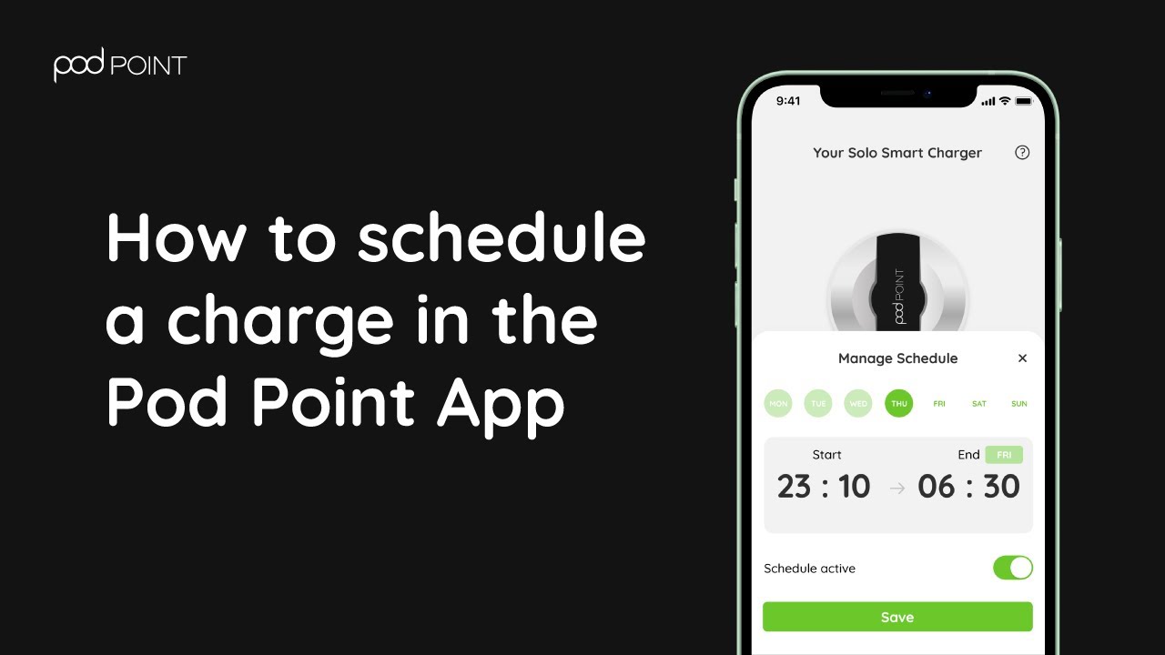 Pod Point App | How to use Charge Scheduling