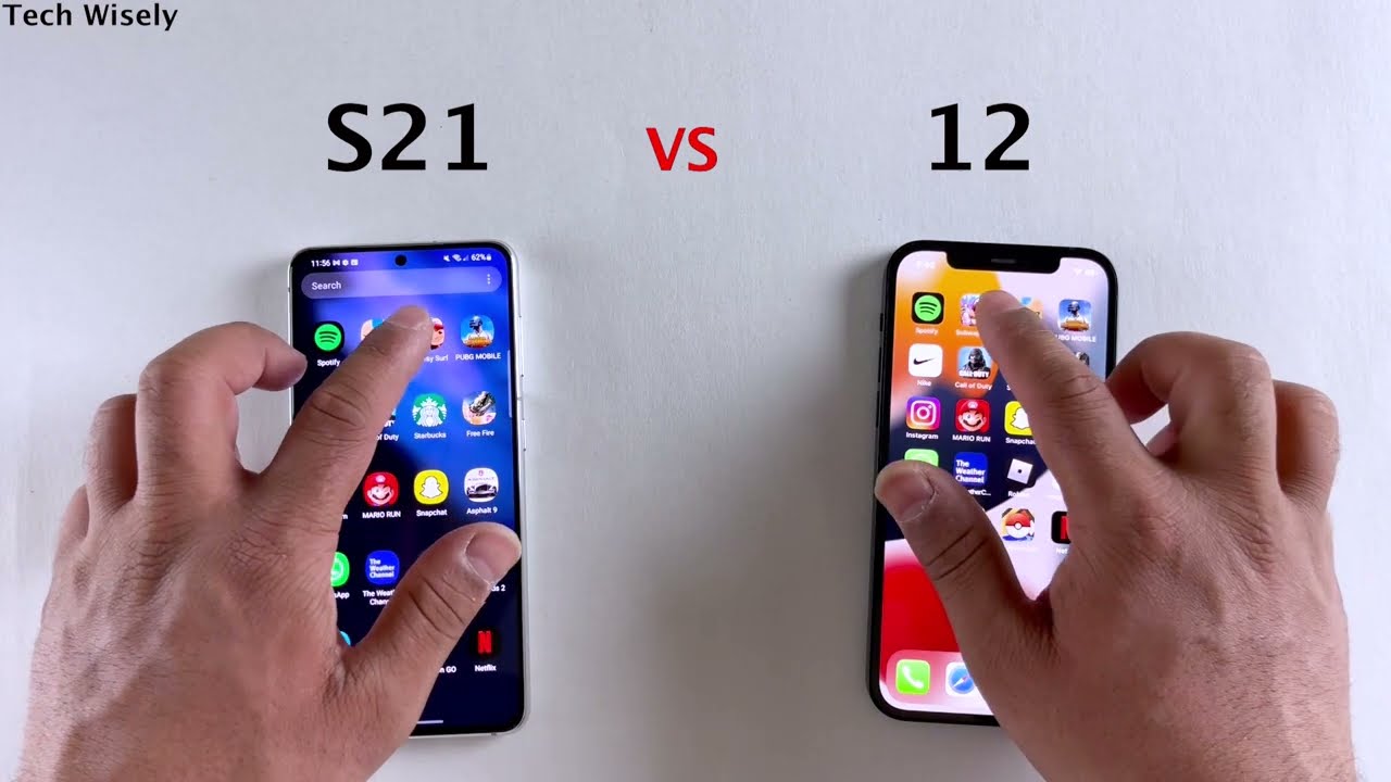 SAMSUNG S21 vs iPhone 12 - SPEED TEST
