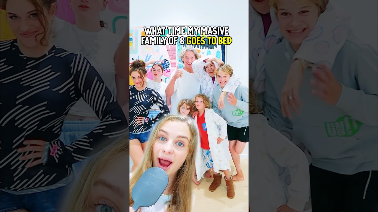 Время отхода ко сну в нашей большой семье из 8 человек #большаясемья #времяотходакоспать
