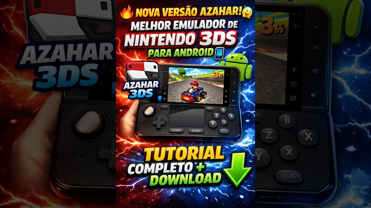 🔥 NOVA VERSÃO AZAHAR! 😱 MELHOR EMULADOR DE NINTENDO 3DS PARA ANDROID 📱  TUTORIAL COMPLETO + DOWNL