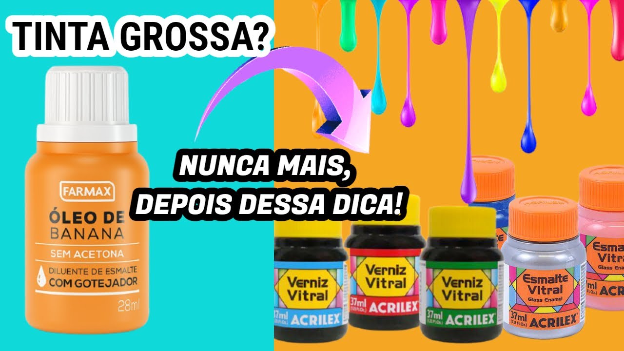 COMO AMOLECER VERNIZ VITRAL, ESMALTE VITRAL.😱[Nunca mais joguei minhas tintas fora]