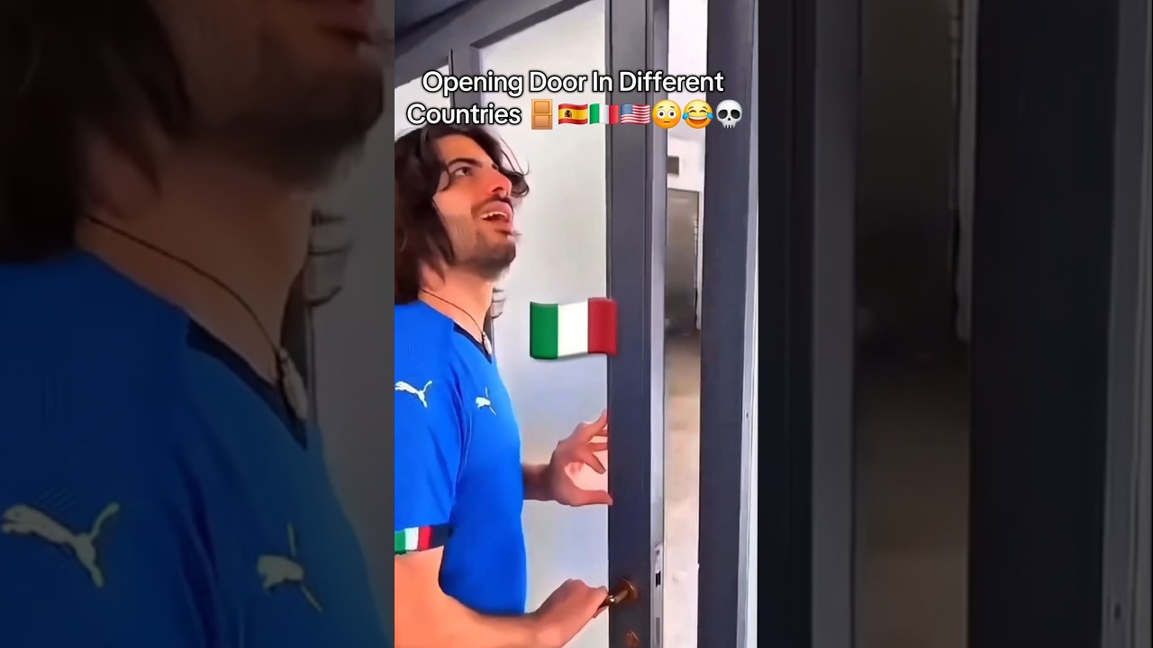 Opening Door In Different Countries 🚪🇪🇸🇮🇹🇺🇲😳😂💀 #shorts #funny #door #country #fyp #comedy #open #fr