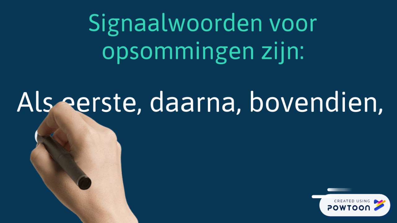 Signaalwoorden opsomming