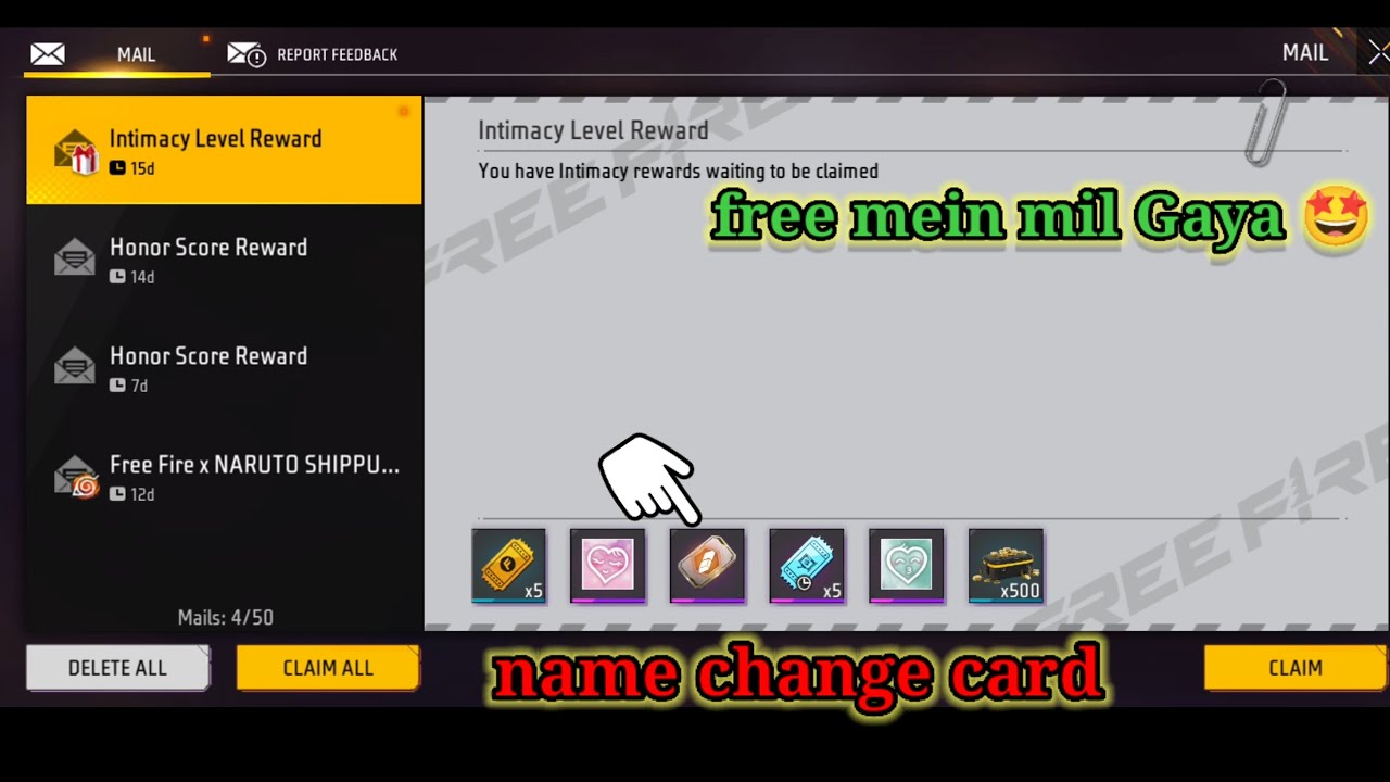 Name change card free me kaise milega 🤔 ?? how to claim name change card !! #freefire #ksprogamer