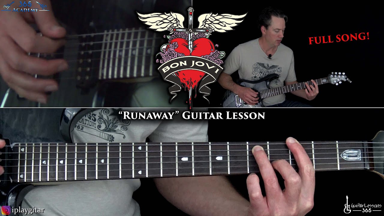 Runaway Guitar Lesson (FULL SONG) - Bon Jovi
