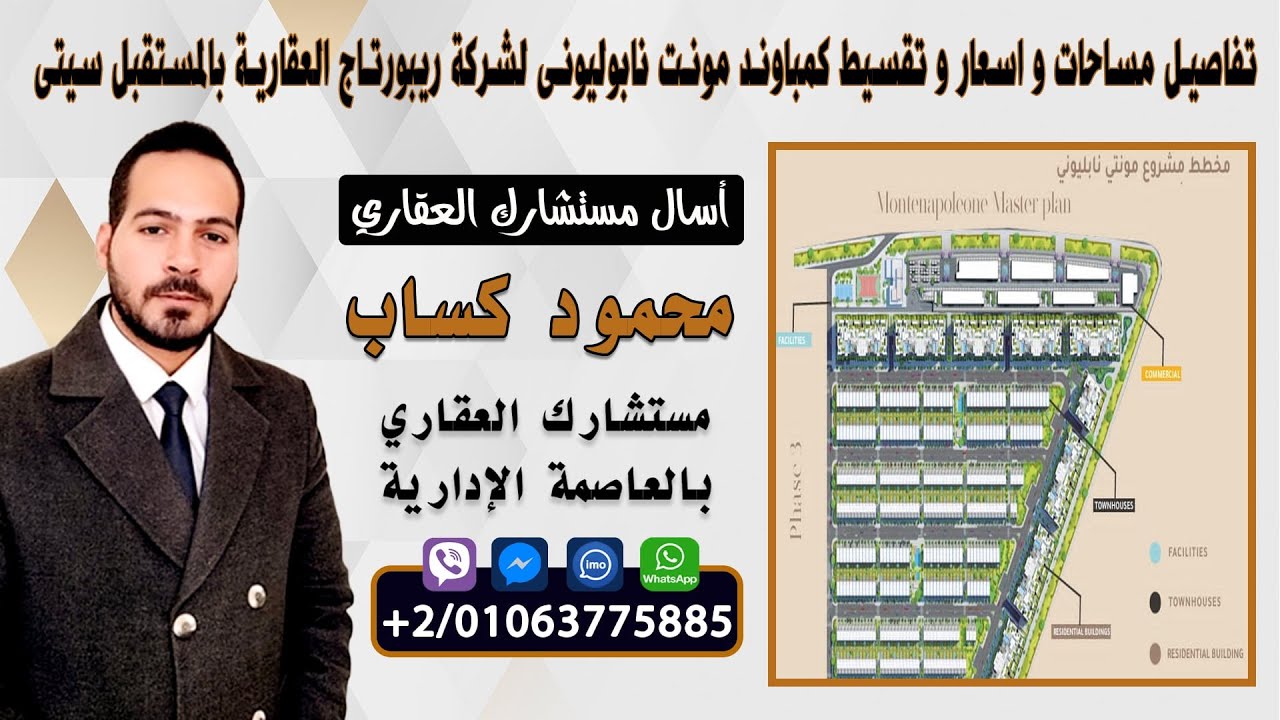 تفاصيل مساحات و اسعار و تقسيط كمباوند مونت نابوليونى المستقبل سيتى لشركة ريبورتاج العقارية