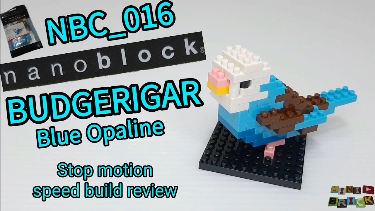 nanoblock NBC_016 | mini BUDGERIGAR bird model | Stop motion speed build review