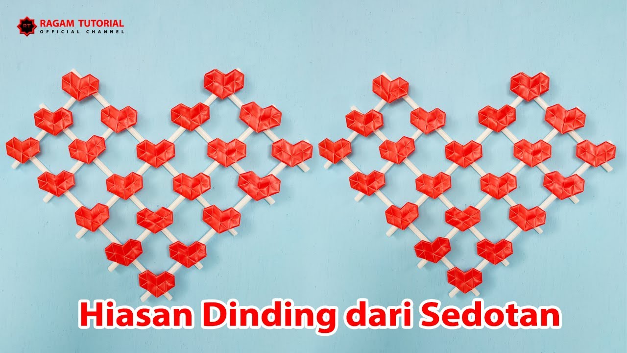 Cara Membuat Hiasan Dinding dari Sedotan Plastik Mudah dan Sederhana - Merah Putih - Wall Hanging