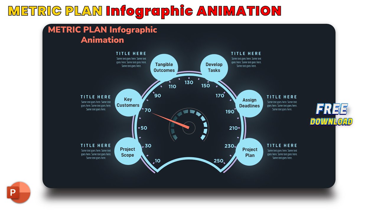 128.PowerPoint Animation - 6 Step METRIC PLAN Infographic Animation – Part#2