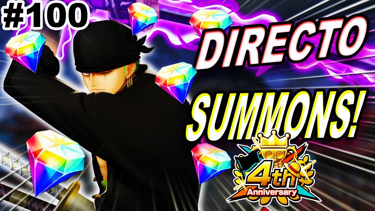 #100 Live | El tercer mejor directo de mi vida! Summons 4to aniversario! Kaido y Zoro OPBR