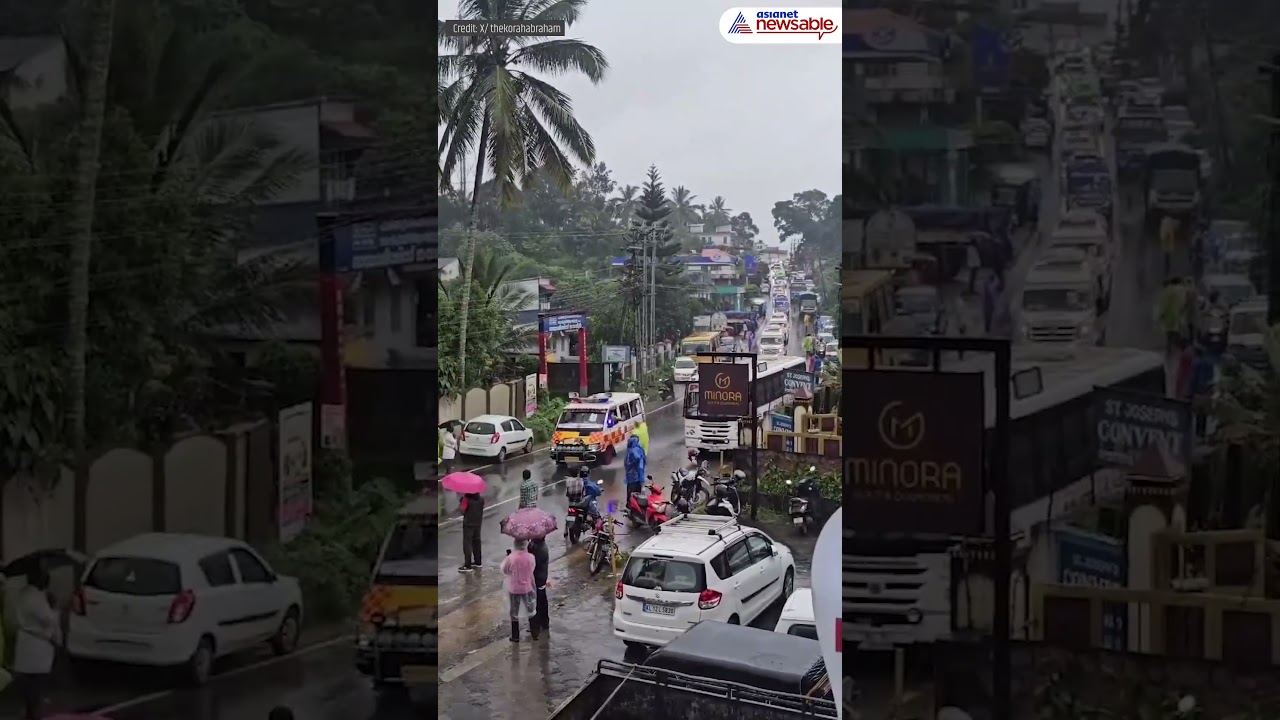 WATCH | Queue Of Ambulances Bring Dead Bodies From Wayanad Landslide To Meppadi Family Health Centre