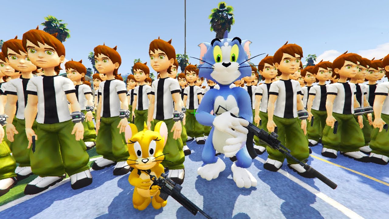 GTA 5 Epic Ragdolls | 100,000 BEN 10 vs TOM AND JERRY (Euphoria Physics) !