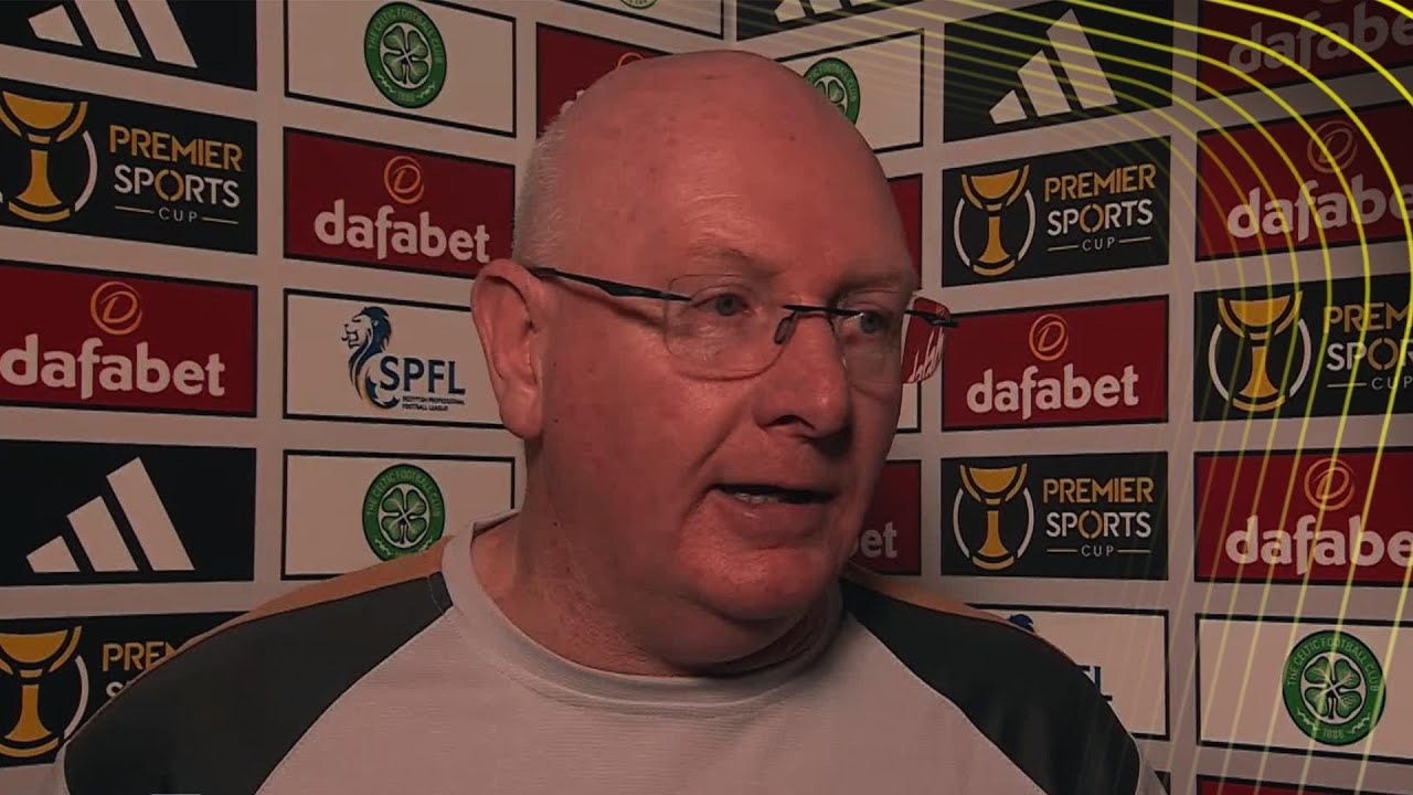 John McGlynn reacts after Falkirk's Premier Sports Cup elimination to Celtic