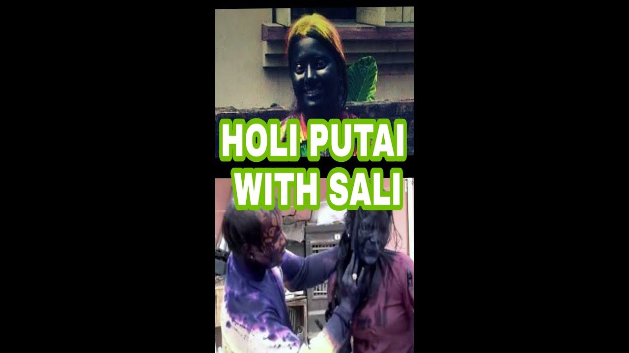 Holi with sali 😄😄😄