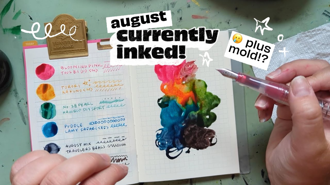 August Currently Inked | dealing with mold in my fountain pen 😩