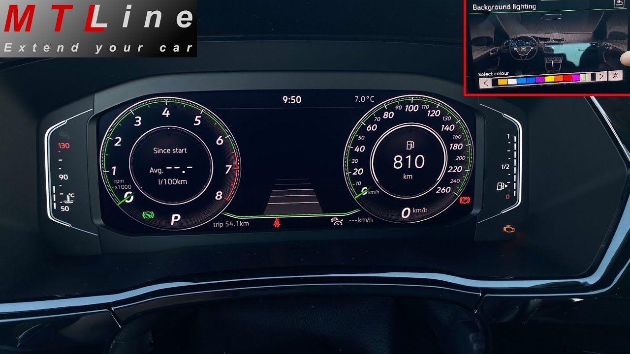 VW Touran 2, MY2021 &ndash; activation of 10 colours for AID and multimedia device illumination